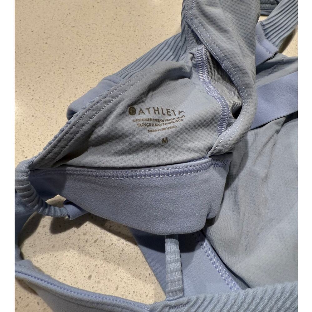 Athleta Exhale Rib Bra‎ Blue M - Picture 3 of 3